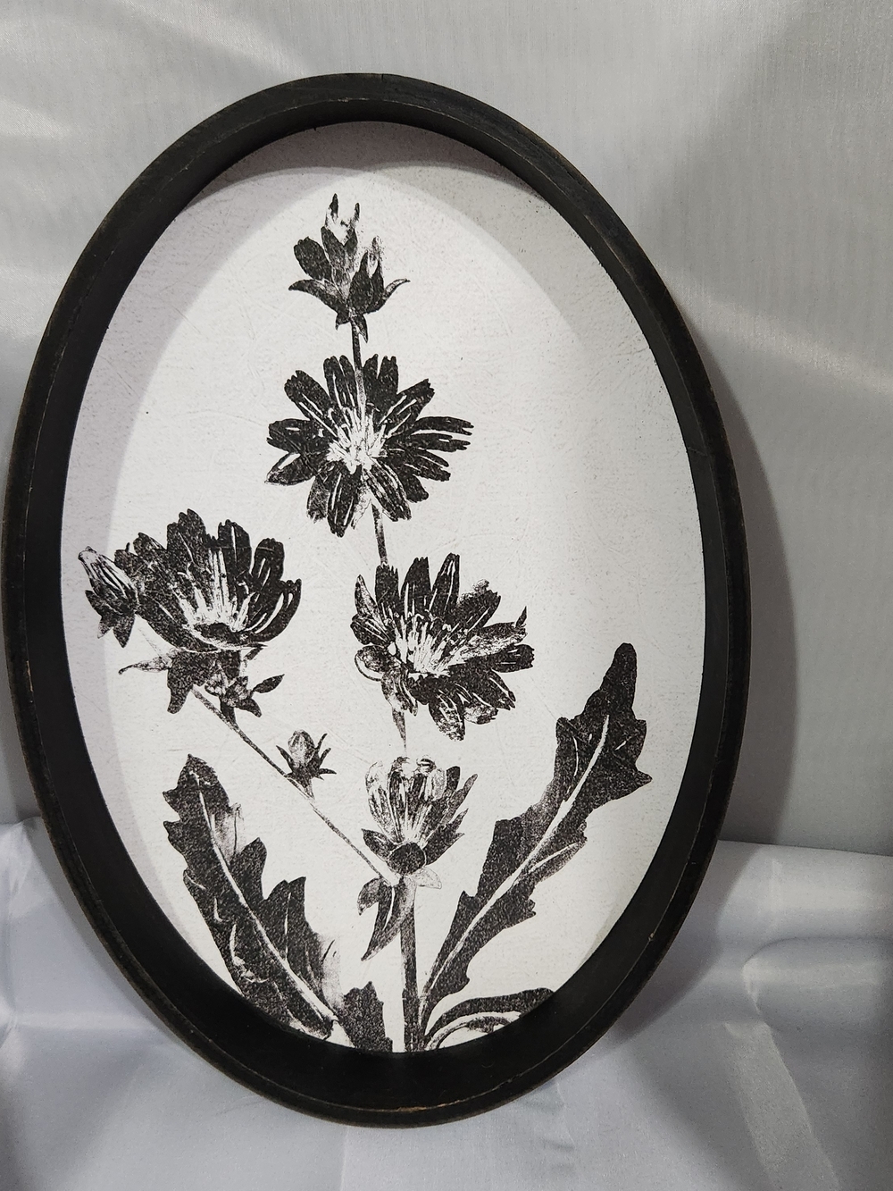 Hobby Lobby Black and White Floral Oval Wall Art